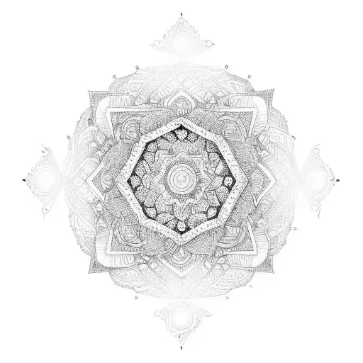 A mandala is a complex geometric design that often features intricate patterns and shapes. It can symbolize unity, balan tattoo design idea