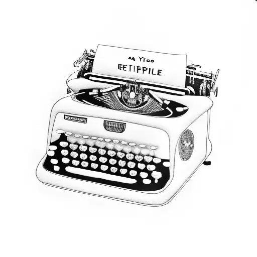 A typewriter with the keys spelling out '1975' tattoo design idea