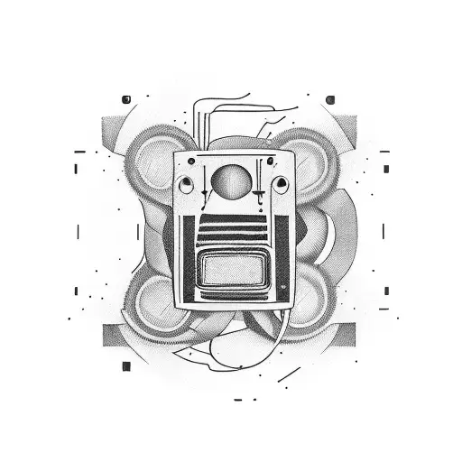 Vintage cassette tape with the number 1975 tattoo design idea
