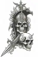 Skull,Death,Knight,Goth tattoo design idea