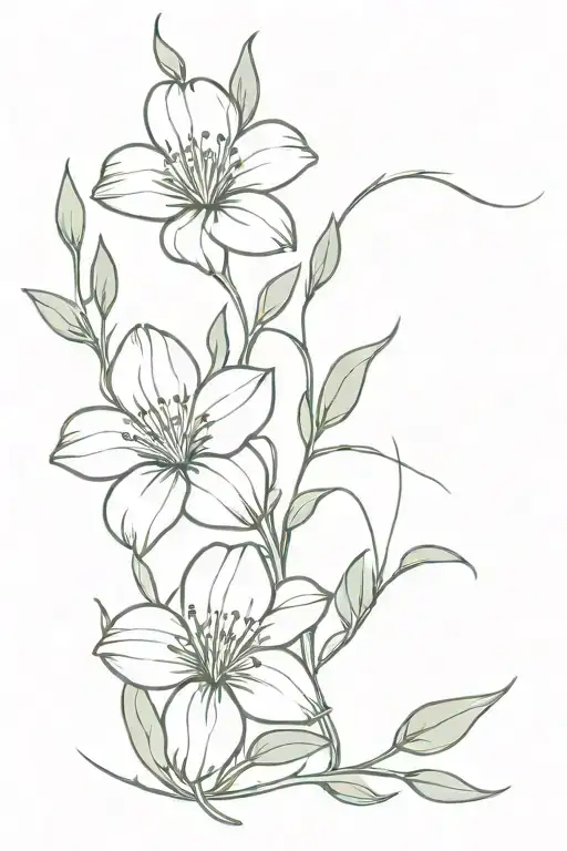 birth month flower intertwined may, August, October  tattoo design idea