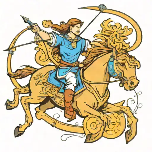 sagittarius archer riding tattoo design idea