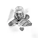 Geralt and Yennefer from The Witcher 3 tattoo design idea