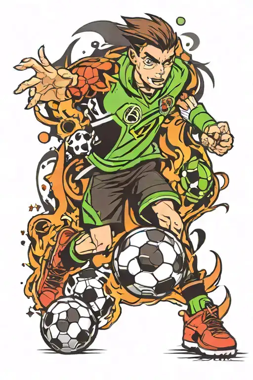 ben 10 and soccer tattoo design idea