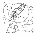 Rocket ship with to infinity and beyond your limits tattoo design idea