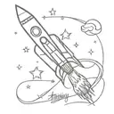 Rocket ship with to infinity and beyond your limits tattoo design idea