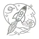 Rocket ship with to infinity and beyond your limits tattoo design idea