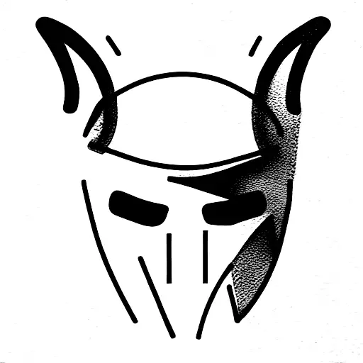 Onni mask and butcher knife  tattoo design idea