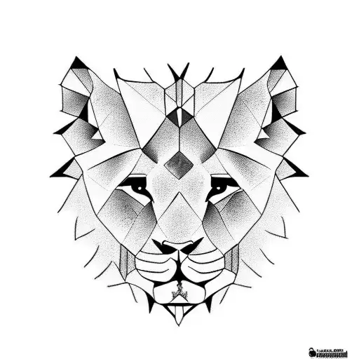 baby lion with text ADA tattoo design idea