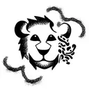 baby lion with ada name tattoo design idea