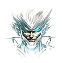 A dynamic and vibrant tattoo of Raiden from Metal Gear Rising: Revengeance in a new-school style tattoo design idea