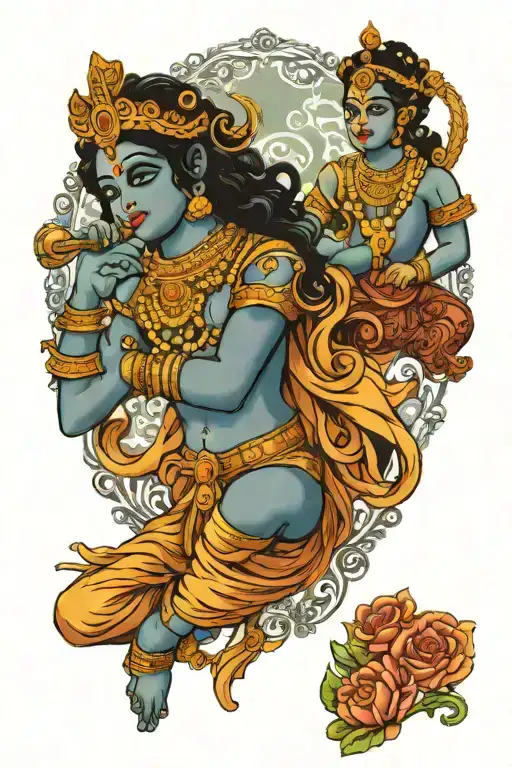 krishna telling Bhagavad Gita tattoo design idea