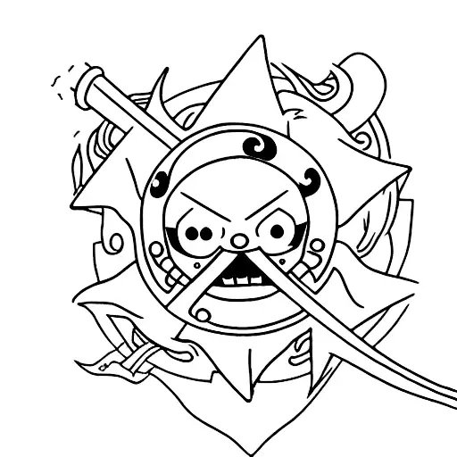 one piece and naruto fight  tattoo design idea