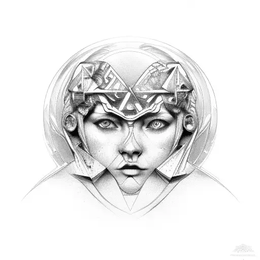 gemini face tattoo design idea