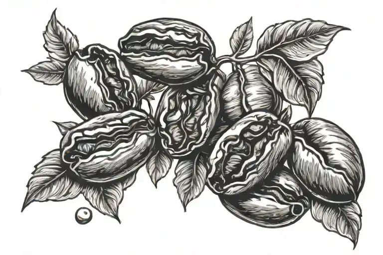 coffee bean tattoo design idea