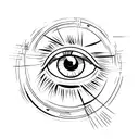 the word EXIST written around an eye tattoo design idea