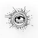 the word EXIST written around an eye tattoo design idea