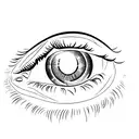 the word EXIST written around an eye tattoo design idea