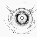 the word EXIST written around an eye tattoo design idea