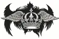 wings, crown, b tattoo design idea