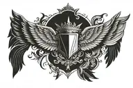 wings, crown, b tattoo design idea