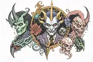 cosmic horror movie villains tattoo design idea
