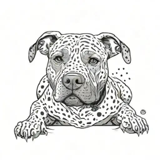 pitbull dog with spots tattoo design idea