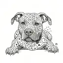 pitbull dog with spots tattoo design idea