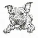 pitbull dog with spots tattoo design idea