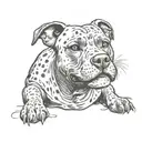 pitbull dog with spots tattoo design idea