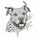 pitbull dog with spots tattoo design idea