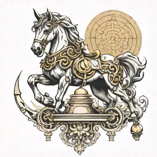 Libra horse beginning architecture tattoo design idea