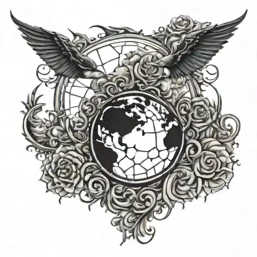Planet Earth tattoo design idea