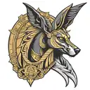 Anubis and Ra tattoo design idea