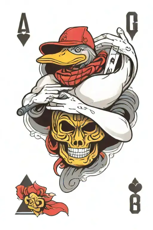 ace card under the sleeve featuring scropion featuring duck featuring spartan tattoo design idea