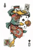 ace card under the sleeve featuring scropion featuring duck featuring spartan tattoo design idea