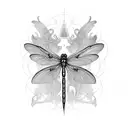 gothic dragonfly tattoo design idea