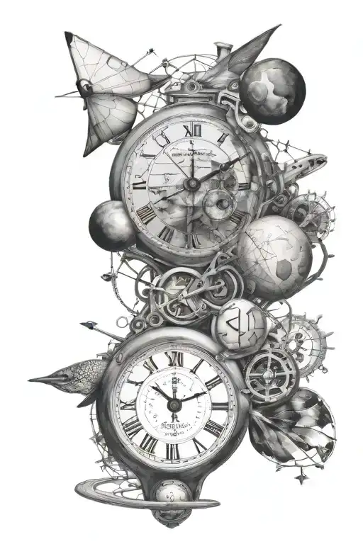 time, math, space, evolution, self-discovery tattoo design idea