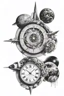 time, math, space, evolution, self-discovery tattoo design idea