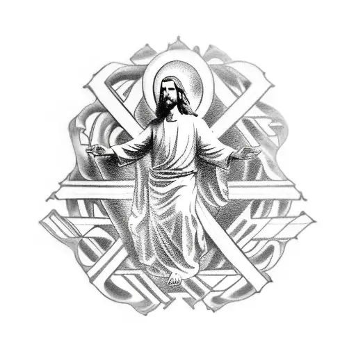 jesus, maria e sao judas tadeu tattoo design idea