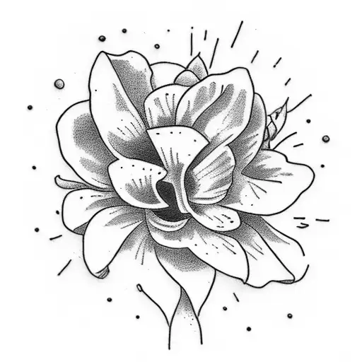 a small tattoo of february, august, november birth flowers in a small bouquet of one flower for each of the three months tattoo design idea