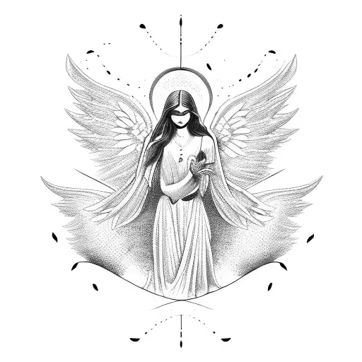 angel falling tattoo design idea