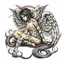 Fallen angel tattoo design idea