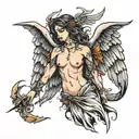 Fallen angel tattoo design idea