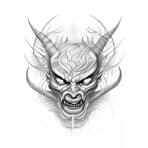 Demon Rises From Shadows tattoo design idea