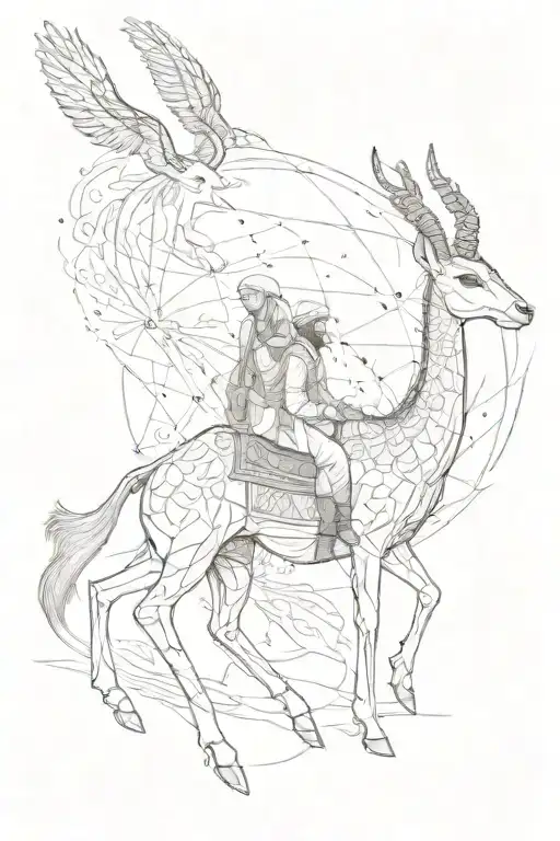 ottoman sipahi saves baby gazelle tattoo design idea