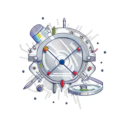 thread and needle tattoo design idea