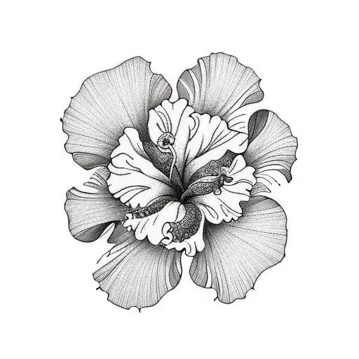 thread and needle with yellow hibiscus tattoo design idea
