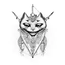 dressmaker with sewing kit tattoo design idea