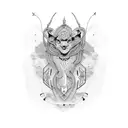 thread and needle tattoo design idea